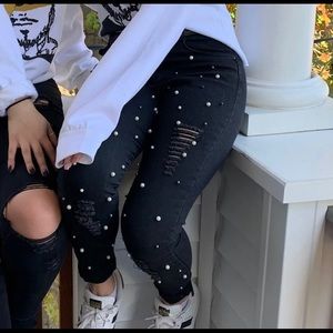 Pearl Studded Jeans